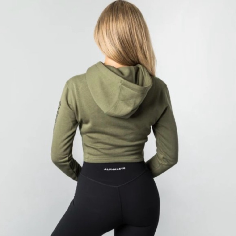 Alphalete Tactical Army Cropped Hoodie Size Medium - Picture 3 of 11